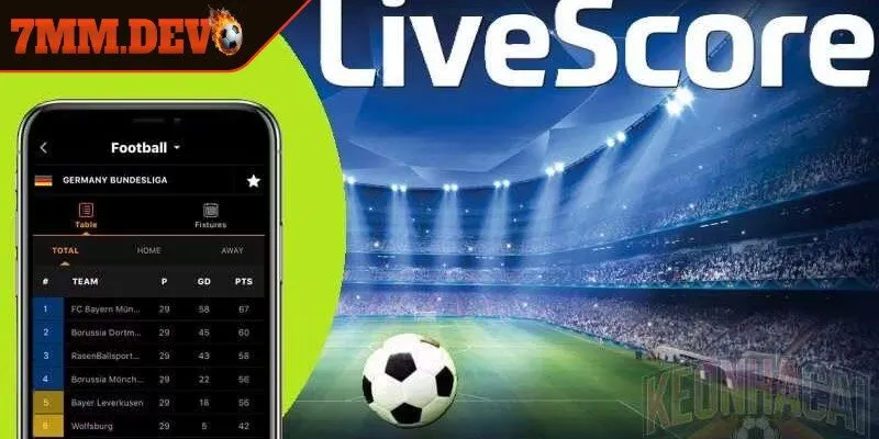 Livescore giúp nắm bắt tình hình trận đấu khi không theo dõi trực tiếp
